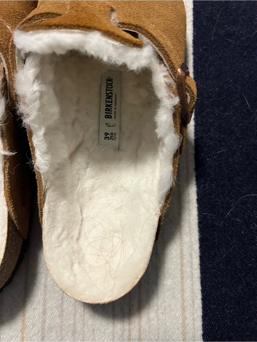 Birkenstock: Boston Shearling Suede Clog - Mink - Size 39 Women - Picture 2 of 12
